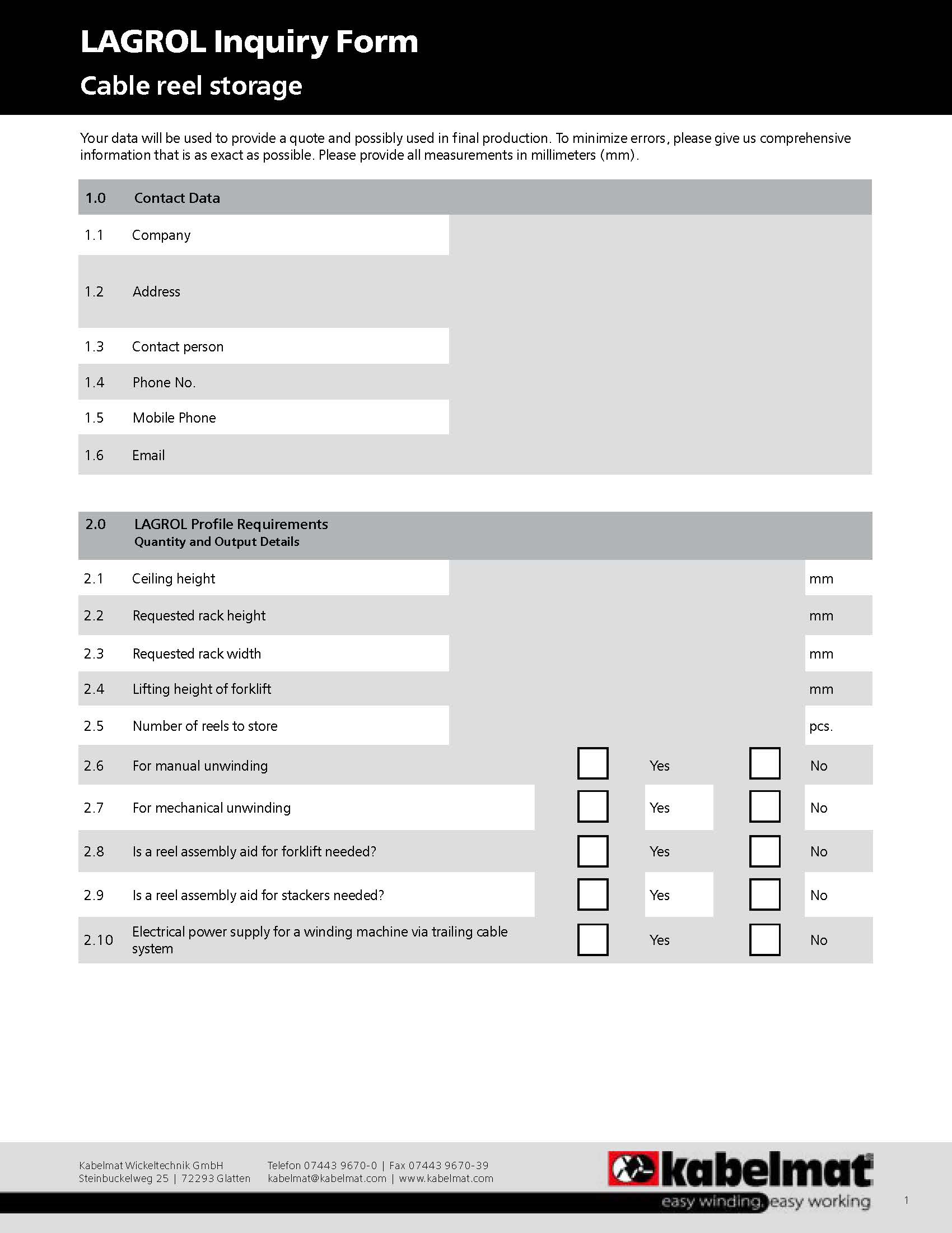 LAGROL Inquiry Form